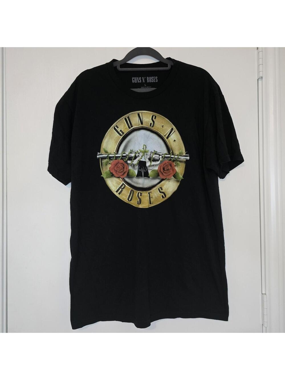 Official Guns N Roses T-shirt with Logo Black Size L Band Tee